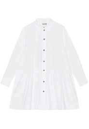 GANNI pointed-collar organic cotton shirtdress - Bianco