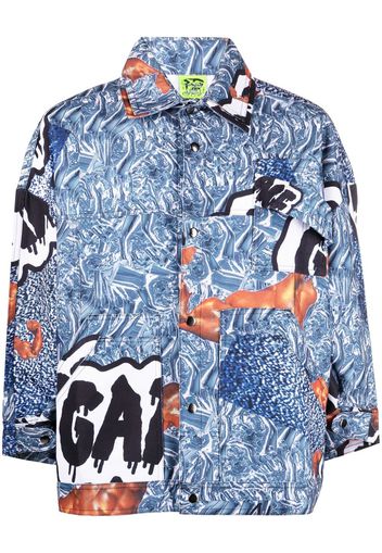 Garbage Tv graphic-print bomber jacket - Blu