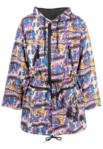 Garbage Tv graphic-print raincoat - Blu