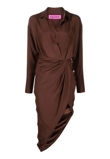 GAUGE81 Puno draped shirt dress - Marrone