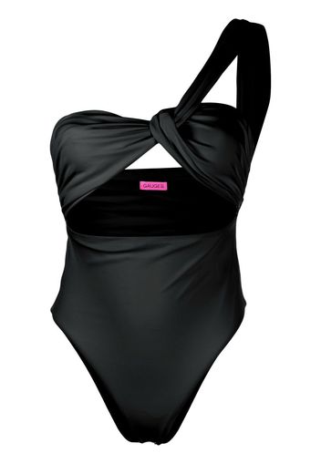 GAUGE81 one-shoulder twist swimsuit - Nero