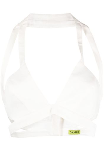 GAUGE81 Medevi linen crop top - Bianco