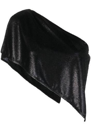 GAUGE81 one-shoulder velvet-effect top - Nero