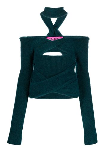 GAUGE81 ribbed-knit cut-out top - Verde