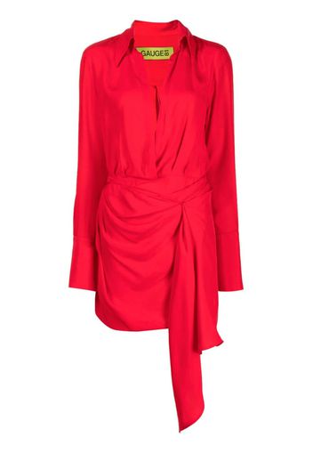 GAUGE81 Gravia silk mini dress - Rosso