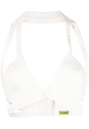 GAUGE81 Medevi linen crop top - Bianco