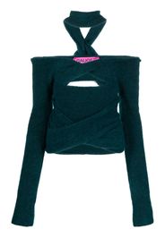 GAUGE81 ribbed-knit cut-out top - Verde