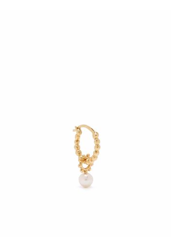 Gaya 18kt yellow gold pearl charm single hoop earring - Oro