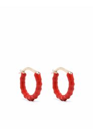 Gaya 18kt yellow gold mini enamelled hoop earrings - Oro