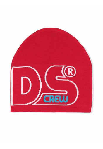 Gcds Kids logo-print beanie - Rosso