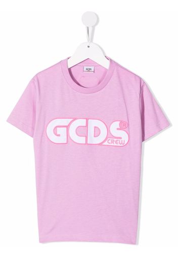 Gcds Kids logo-embroidered storage T-shirt - Viola