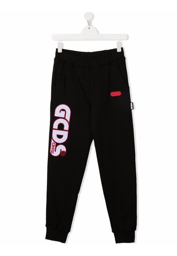 Gcds Kids Joggers con ricamo - Nero