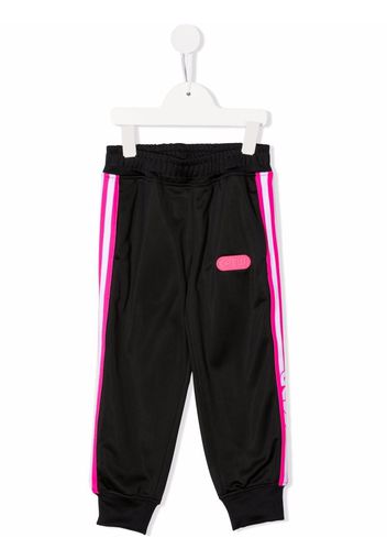 Gcds Kids striped-edge elasticated-waist track trousers - Nero