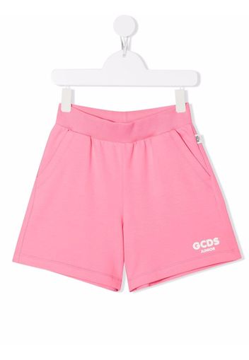 Gcds Kids logo-print track shorts - Rosa