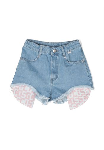 Gcds Kids hanging pockets short shorts - Blu