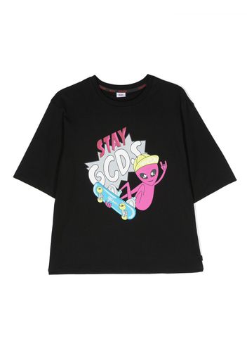 Gcds Kids T-shirt con stampa grafica - Nero