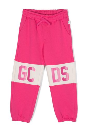 Gcds Kids logo-print cotton track pants - Rosa