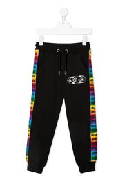 Gcds Kids rainbow logo-tape track pants - Nero