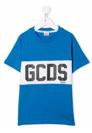 Gcds Kids cotton logo-print T-shirt - Blu