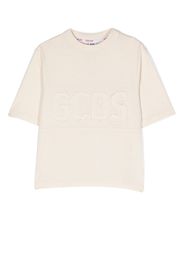 Gcds Kids logo-appliqué cotton T-shirt - Toni neutri