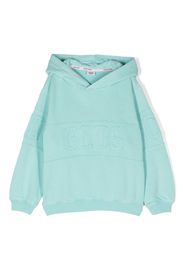 Gcds Kids logo-patch pullover hoodie - Blu