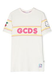 Gcds Kids logo-print short-sleeved T-shirt dress - Bianco