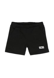 Gcds Kids logo-print detail shorts - Nero