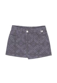 Gcds Kids logo-print asymmetric skirt - Viola