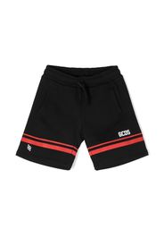 Gcds Kids logo-print cotton shorts - Nero
