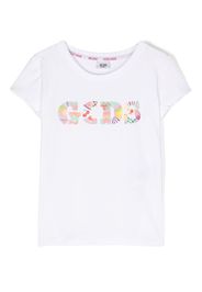 Gcds Kids logo-print short-sleeve T-shirt - Bianco