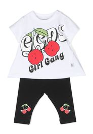 Gcds Kids cherry-print track set - Bianco