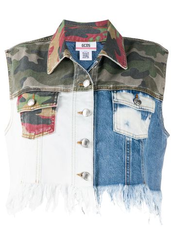 patchwork cropped vest