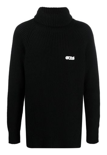 ribbed-knit roll neck jumper