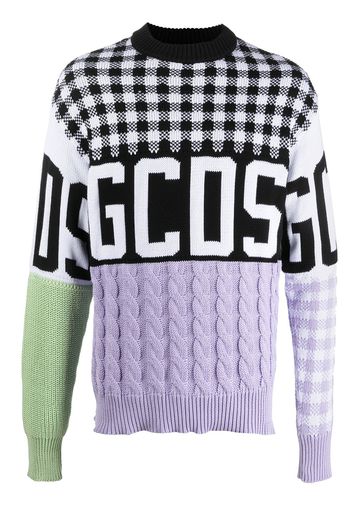 Gcds Maglione con design color-block - Bianco