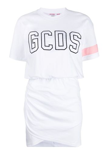 Gcds embroidered logo T-shirt dress - Bianco