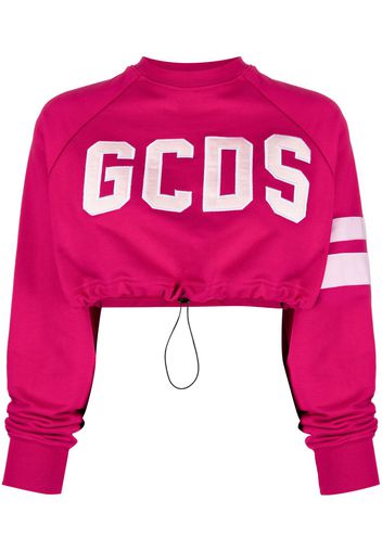 Gcds cropped logo-appliqué T-shirt - Rosa