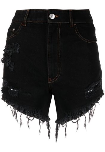 Gcds distressed denim shorts - Nero