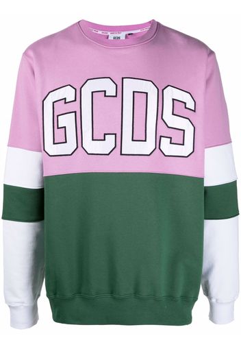 Gcds colour-block logo-print sweatshirt - Verde