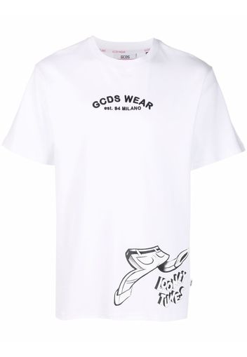 Gcds Looney Tunes logo-print T-shirt - Bianco