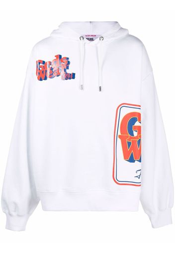 Gcds logo-printed hoodie - Bianco