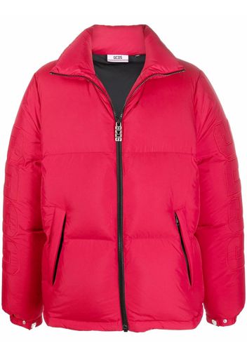 Gcds embroidered logo puffer jacket - Rosso