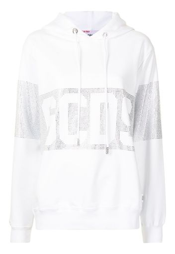 Gcds Felpa con logo di strass - Bianco