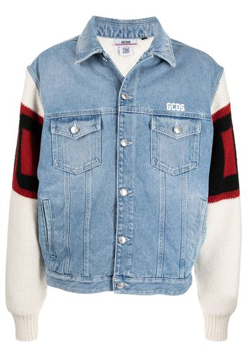 Gcds panelled denim jacket - Blu