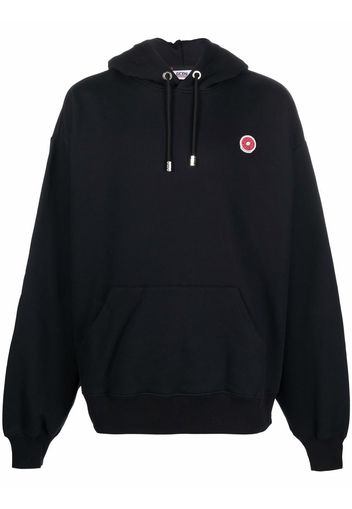 Gcds logo-patch cotton hoodie - Nero