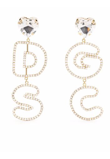 Gcds Heart Logo crystal-embellished earrings - Toni neutri