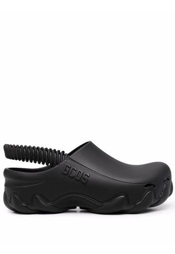 Gcds embossed-logo slingback clogs - Nero