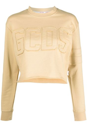 GCDS logo print cropped sweatshirt - Toni neutri