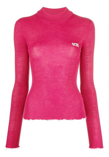 Gcds logo-print ribbed-knit jumper - Rosa