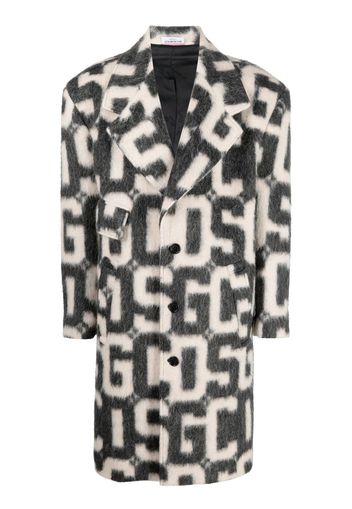 Gcds monogram-print single-breasted coat - Nero