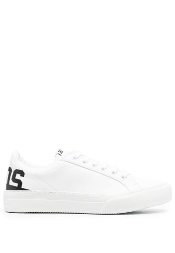 Gcds logo-print leather sneakers - Bianco